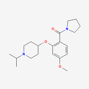 molecular formula C20H30N2O3 B4922436 1-isopropyl-4-[5-methoxy-2-(1-pyrrolidinylcarbonyl)phenoxy]piperidine 