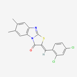 2-(2,4-dichlorobenzylidene)-6,7-dimethyl[1,3]thiazolo[3,2-a]benzimidazol-3(2H)-one