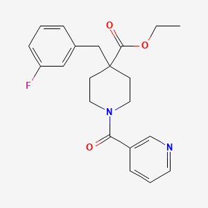 molecular formula C21H23FN2O3 B4922511 ethyl 4-(3-fluorobenzyl)-1-(3-pyridinylcarbonyl)-4-piperidinecarboxylate 