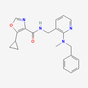 molecular formula C21H22N4O2 B4922523 N-({2-[benzyl(methyl)amino]-3-pyridinyl}methyl)-5-cyclopropyl-1,3-oxazole-4-carboxamide 