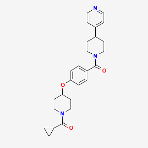 molecular formula C26H31N3O3 B4922539 4-[1-(4-{[1-(cyclopropylcarbonyl)-4-piperidinyl]oxy}benzoyl)-4-piperidinyl]pyridine 