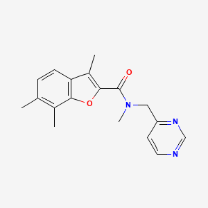 N,3,6,7-tetramethyl-N-(4-pyrimidinylmethyl)-1-benzofuran-2-carboxamide