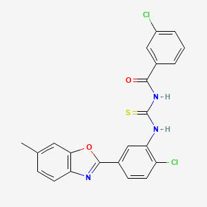 3-chloro-N-({[2-chloro-5-(6-methyl-1,3-benzoxazol-2-yl)phenyl]amino}carbonothioyl)benzamide