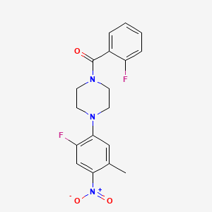 molecular formula C18H17F2N3O3 B4922576 1-(2-fluorobenzoyl)-4-(2-fluoro-5-methyl-4-nitrophenyl)piperazine 