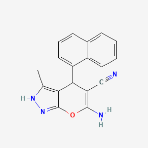 molecular formula C18H14N4O B4922584 6-amino-3-methyl-4-(1-naphthyl)-1,4-dihydropyrano[2,3-c]pyrazole-5-carbonitrile 
