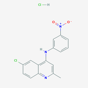 6-chloro-2-methyl-N-(3-nitrophenyl)-4-quinolinamine hydrochloride