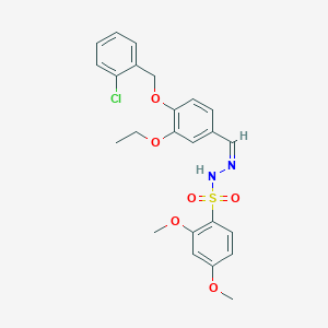 molecular formula C24H25ClN2O6S B4922672 N'-{4-[(2-chlorobenzyl)oxy]-3-ethoxybenzylidene}-2,4-dimethoxybenzenesulfonohydrazide 