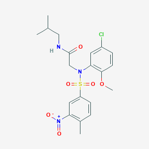 molecular formula C20H24ClN3O6S B4922692 N~2~-(5-chloro-2-methoxyphenyl)-N~1~-isobutyl-N~2~-[(4-methyl-3-nitrophenyl)sulfonyl]glycinamide 