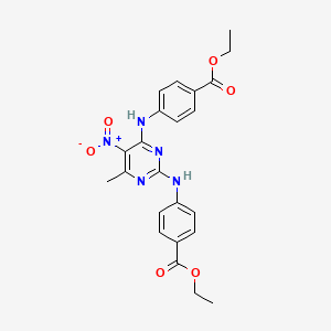 molecular formula C23H23N5O6 B4922700 diethyl 4,4'-[(6-methyl-5-nitro-2,4-pyrimidinediyl)diimino]dibenzoate 