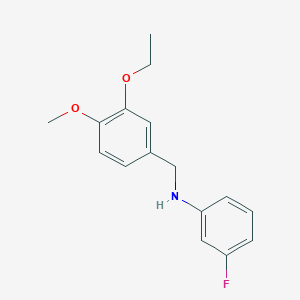 molecular formula C16H18FNO2 B4922705 (3-ethoxy-4-methoxybenzyl)(3-fluorophenyl)amine 