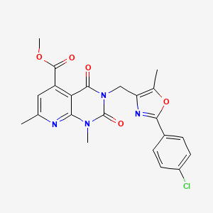 molecular formula C22H19ClN4O5 B4922741 methyl 3-{[2-(4-chlorophenyl)-5-methyl-1,3-oxazol-4-yl]methyl}-1,7-dimethyl-2,4-dioxo-1,2,3,4-tetrahydropyrido[2,3-d]pyrimidine-5-carboxylate 