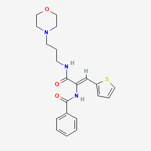 molecular formula C21H25N3O3S B4922762 N-[1-({[3-(4-morpholinyl)propyl]amino}carbonyl)-2-(2-thienyl)vinyl]benzamide 