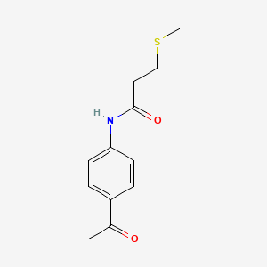 N-(4-acetylphenyl)-3-(methylthio)propanamide
