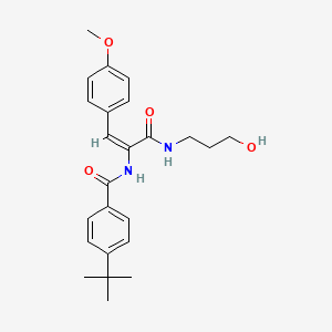 molecular formula C24H30N2O4 B4922808 4-tert-butyl-N-[1-{[(3-hydroxypropyl)amino]carbonyl}-2-(4-methoxyphenyl)vinyl]benzamide 