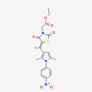molecular formula C20H19N3O6S B4922826 ethyl (5-{[2,5-dimethyl-1-(4-nitrophenyl)-1H-pyrrol-3-yl]methylene}-2,4-dioxo-1,3-thiazolidin-3-yl)acetate 