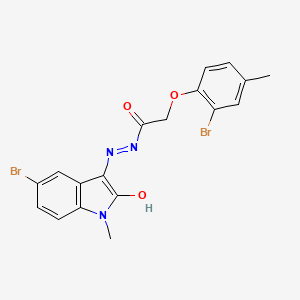 N'-(5-bromo-1-methyl-2-oxo-1,2-dihydro-3H-indol-3-ylidene)-2-(2-bromo-4-methylphenoxy)acetohydrazide