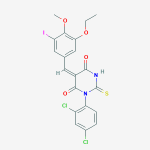 1-(2,4-dichlorophenyl)-5-(3-ethoxy-5-iodo-4-methoxybenzylidene)-2-thioxodihydro-4,6(1H,5H)-pyrimidinedione