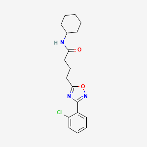molecular formula C18H22ClN3O2 B4922865 4-[3-(2-chlorophenyl)-1,2,4-oxadiazol-5-yl]-N-cyclohexylbutanamide 