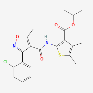 molecular formula C21H21ClN2O4S B4922881 isopropyl 2-({[3-(2-chlorophenyl)-5-methyl-4-isoxazolyl]carbonyl}amino)-4,5-dimethyl-3-thiophenecarboxylate 