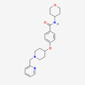 molecular formula C23H29N3O3 B4922902 4-{[1-(2-pyridinylmethyl)-4-piperidinyl]oxy}-N-(tetrahydro-2H-pyran-4-yl)benzamide 
