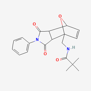molecular formula C20H22N2O4 B4922909 N-[(3,5-dioxo-4-phenyl-10-oxa-4-azatricyclo[5.2.1.0~2,6~]dec-8-en-1-yl)methyl]-2,2-dimethylpropanamide 
