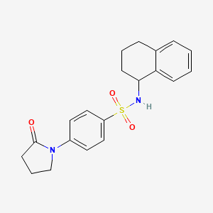 molecular formula C20H22N2O3S B4922919 4-(2-oxo-1-pyrrolidinyl)-N-(1,2,3,4-tetrahydro-1-naphthalenyl)benzenesulfonamide 
