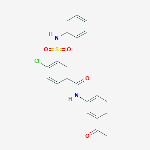 molecular formula C22H19ClN2O4S B4922927 N-(3-acetylphenyl)-4-chloro-3-{[(2-methylphenyl)amino]sulfonyl}benzamide 