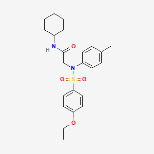 molecular formula C23H30N2O4S B4922933 N~1~-cyclohexyl-N~2~-[(4-ethoxyphenyl)sulfonyl]-N~2~-(4-methylphenyl)glycinamide 