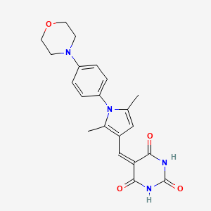 molecular formula C21H22N4O4 B4922978 5-({2,5-dimethyl-1-[4-(4-morpholinyl)phenyl]-1H-pyrrol-3-yl}methylene)-2,4,6(1H,3H,5H)-pyrimidinetrione CAS No. 347379-30-0