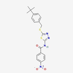 molecular formula C20H20N4O3S2 B4923011 N-{5-[(4-tert-butylbenzyl)thio]-1,3,4-thiadiazol-2-yl}-4-nitrobenzamide 