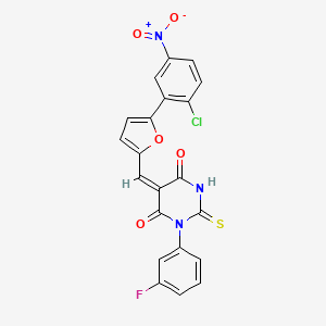 5-{[5-(2-chloro-5-nitrophenyl)-2-furyl]methylene}-1-(3-fluorophenyl)-2-thioxodihydro-4,6(1H,5H)-pyrimidinedione