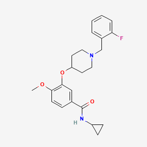 molecular formula C23H27FN2O3 B4923025 N-cyclopropyl-3-{[1-(2-fluorobenzyl)-4-piperidinyl]oxy}-4-methoxybenzamide 