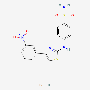 molecular formula C15H13BrN4O4S2 B4923032 4-{[4-(3-nitrophenyl)-1,3-thiazol-2-yl]amino}benzenesulfonamide hydrobromide 
