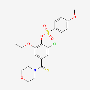 molecular formula C20H22ClNO6S2 B4923036 2-chloro-6-ethoxy-4-(4-morpholinylcarbonothioyl)phenyl 4-methoxybenzenesulfonate 
