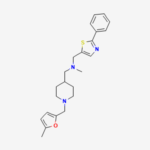 molecular formula C23H29N3OS B4923039 N-methyl-1-{1-[(5-methyl-2-furyl)methyl]-4-piperidinyl}-N-[(2-phenyl-1,3-thiazol-5-yl)methyl]methanamine 