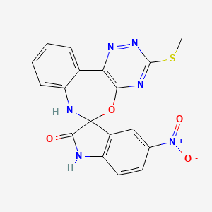 molecular formula C18H12N6O4S B4923045 3'-(methylthio)-5-nitro-7'H-spiro[indole-3,6'-[1,2,4]triazino[5,6-d][3,1]benzoxazepin]-2(1H)-one 