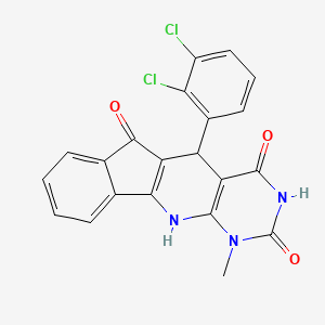 molecular formula C21H13Cl2N3O3 B4923059 5-(2,3-dichlorophenyl)-1-methyl-5,11-dihydro-1H-indeno[2',1':5,6]pyrido[2,3-d]pyrimidine-2,4,6(3H)-trione 