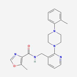 molecular formula C22H25N5O2 B4923070 5-methyl-N-({2-[4-(2-methylphenyl)-1-piperazinyl]-3-pyridinyl}methyl)-1,3-oxazole-4-carboxamide 