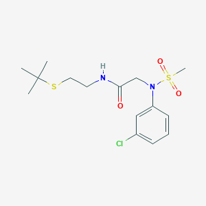 molecular formula C15H23ClN2O3S2 B4923074 N~1~-[2-(tert-butylthio)ethyl]-N~2~-(3-chlorophenyl)-N~2~-(methylsulfonyl)glycinamide 
