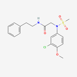molecular formula C18H21ClN2O4S B4923080 N~2~-(3-chloro-4-methoxyphenyl)-N~2~-(methylsulfonyl)-N~1~-(2-phenylethyl)glycinamide 
