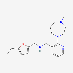 molecular formula C19H28N4O B4923085 1-(5-ethyl-2-furyl)-N-{[2-(4-methyl-1,4-diazepan-1-yl)-3-pyridinyl]methyl}methanamine 