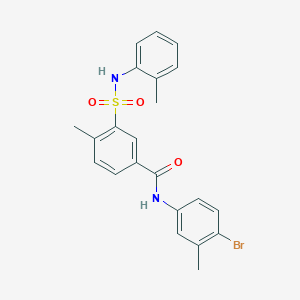 molecular formula C22H21BrN2O3S B4923124 N-(4-bromo-3-methylphenyl)-4-methyl-3-{[(2-methylphenyl)amino]sulfonyl}benzamide 