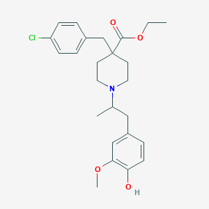 molecular formula C25H32ClNO4 B4923125 ethyl 4-(4-chlorobenzyl)-1-[2-(4-hydroxy-3-methoxyphenyl)-1-methylethyl]-4-piperidinecarboxylate 