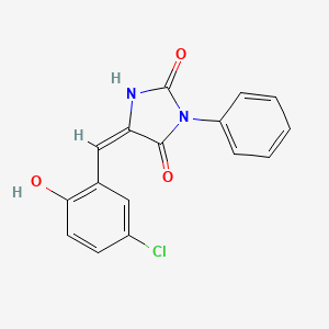 molecular formula C16H11ClN2O3 B4923176 5-(5-chloro-2-hydroxybenzylidene)-3-phenyl-2,4-imidazolidinedione 