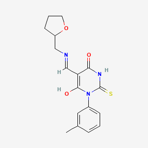 molecular formula C17H19N3O3S B4923181 1-(3-methylphenyl)-5-{[(tetrahydro-2-furanylmethyl)amino]methylene}-2-thioxodihydro-4,6(1H,5H)-pyrimidinedione 