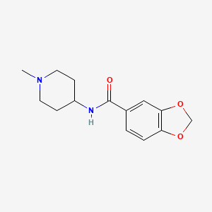 molecular formula C14H18N2O3 B4923188 N-(1-methyl-4-piperidinyl)-1,3-benzodioxole-5-carboxamide 