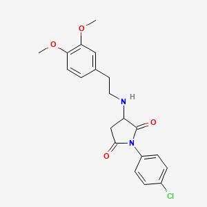 molecular formula C20H21ClN2O4 B4923199 1-(4-chlorophenyl)-3-{[2-(3,4-dimethoxyphenyl)ethyl]amino}-2,5-pyrrolidinedione 