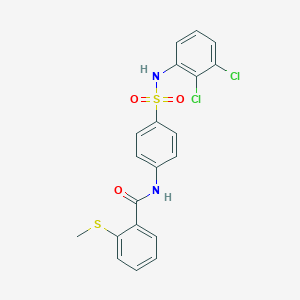 molecular formula C20H16Cl2N2O3S2 B4923202 N-(4-{[(2,3-dichlorophenyl)amino]sulfonyl}phenyl)-2-(methylthio)benzamide 