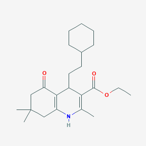 molecular formula C23H35NO3 B4923223 ethyl 4-(2-cyclohexylethyl)-2,7,7-trimethyl-5-oxo-1,4,5,6,7,8-hexahydro-3-quinolinecarboxylate 