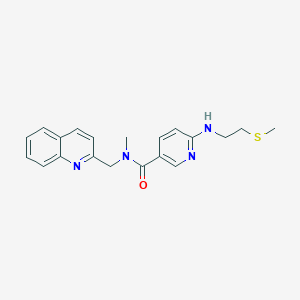 molecular formula C20H22N4OS B4923228 N-methyl-6-{[2-(methylthio)ethyl]amino}-N-(2-quinolinylmethyl)nicotinamide 